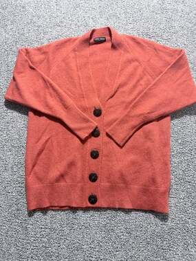 Love Token, Cozy Chic, Vintage Prep, Orange Knit Large Cardigan Boho